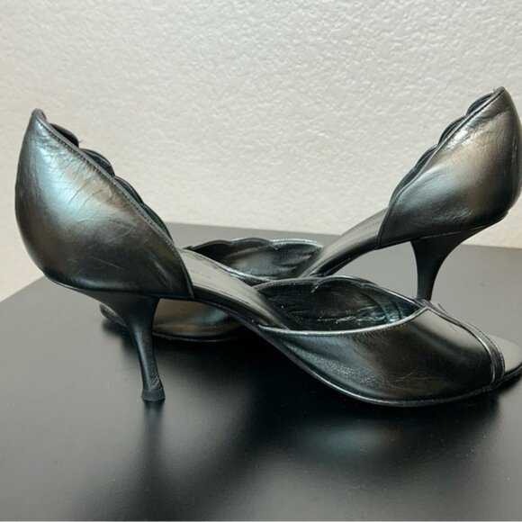 Banana Republic Women's Metallic Open-Toe 3" Heels Size‎ 9 *Small flaw - Picture 10 of 11